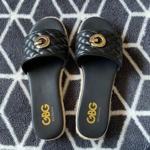 Black GBG sandal slides